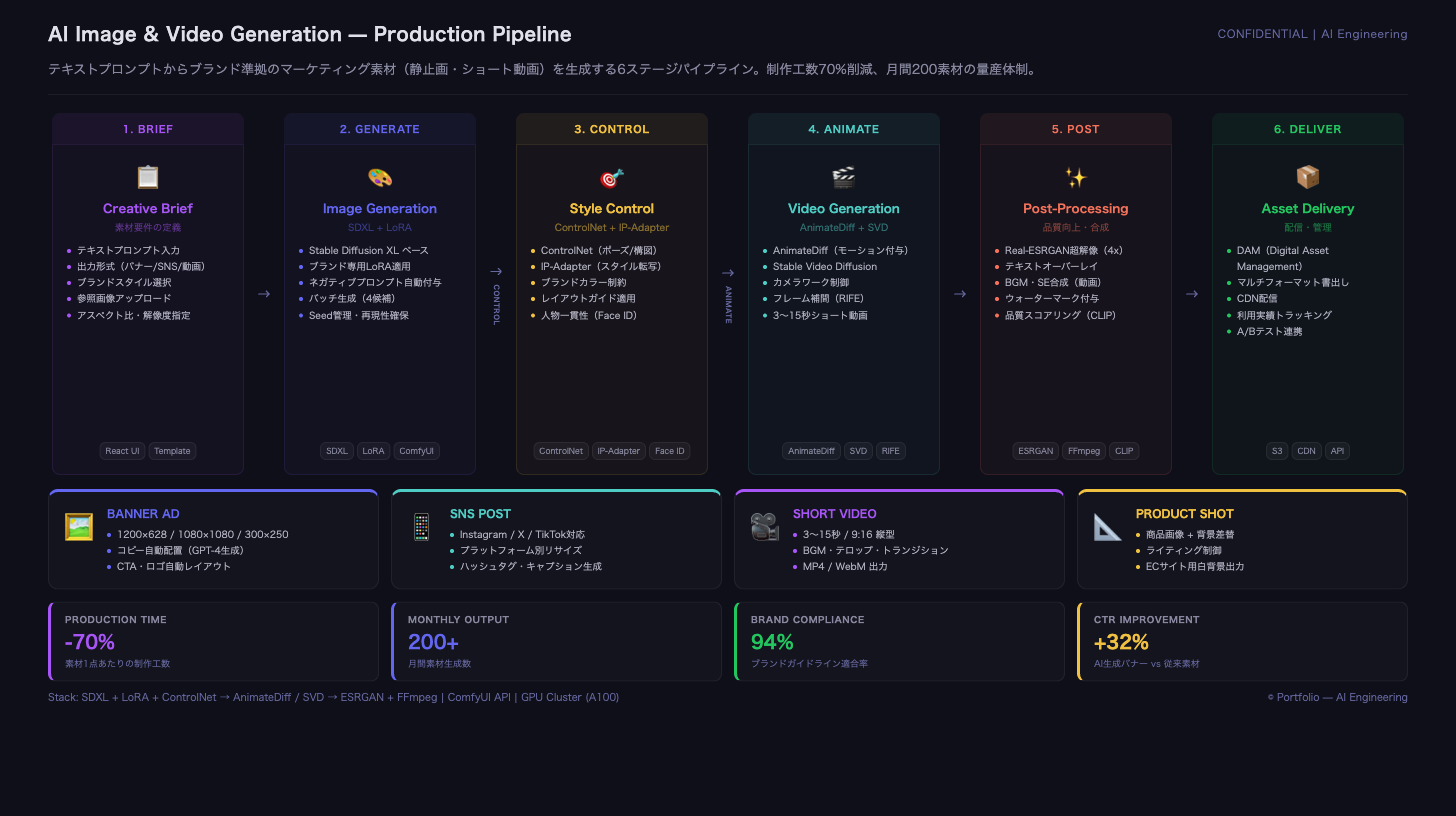 画像・動画生成パイプライン — AIクリエイティブ試行と移行計画